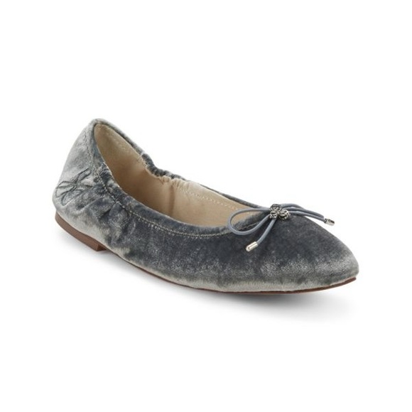 Sam Edelman Shoes - Sam Edelman Gray Velvet Flats